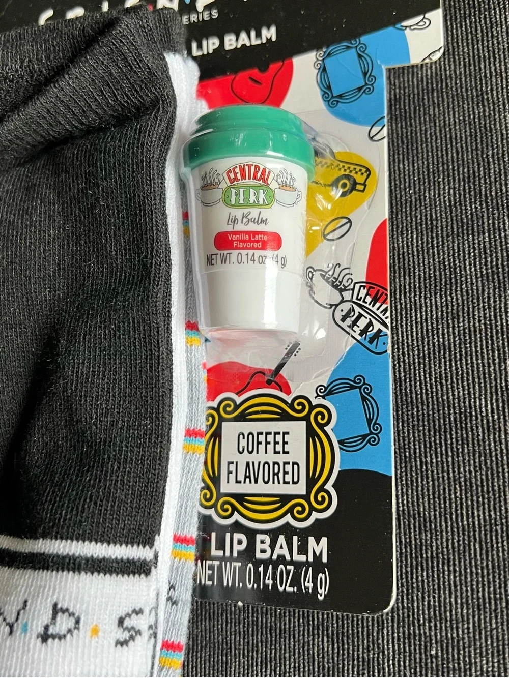 NWT Friends 3 Pairs of Socks and Lip Balm Set